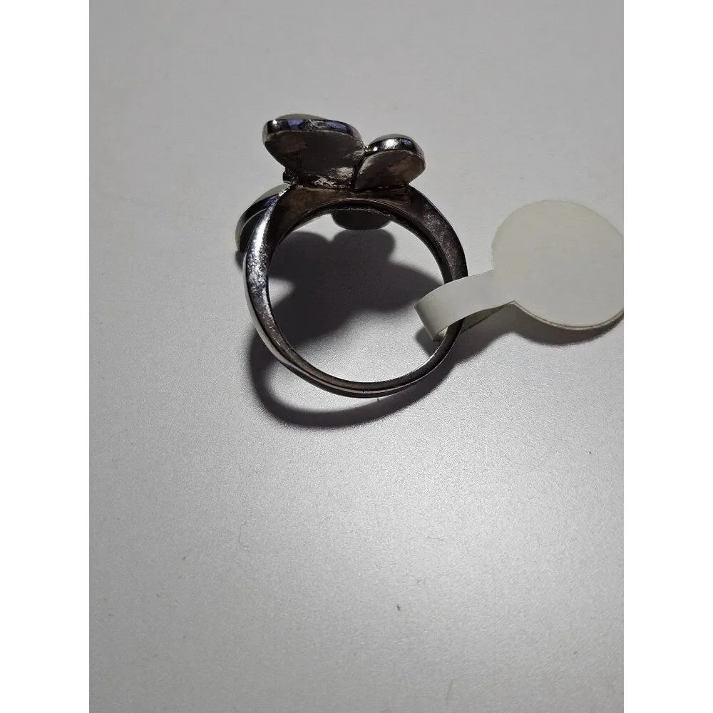 Silver tone butterfly ring size 7